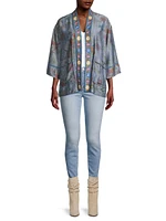 Liliana Floral Kimono-Inspired Shirt