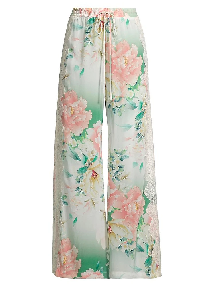 Ruksana Floral Silk Pants