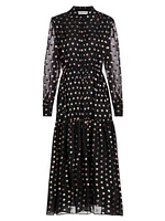 The Fenix Burnout Polka Dot Silk-Blend Shirtdress