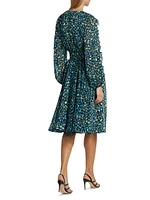 Annika Floral Belted Midi-Dress