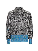 The Eilian Paisley Silk-Blend Blouse