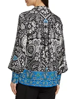 The Eilian Paisley Silk-Blend Blouse