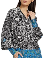 The Eilian Paisley Silk-Blend Blouse