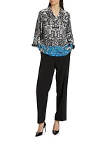 The Eilian Paisley Silk-Blend Blouse