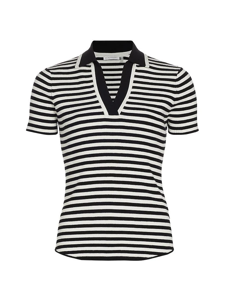 The Yara Striped Short-Sleeve Sweater