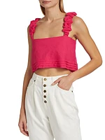 Cora Linen-Blend Crop Top