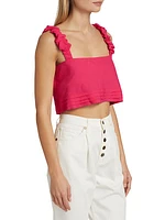 Cora Linen-Blend Crop Top