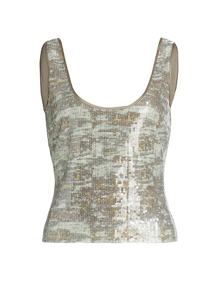 Dessie Sequin Scoopneck Top