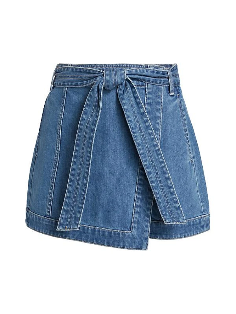 Agee Denim Tie-Waist Skort