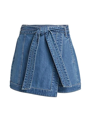 Agee Denim Tie-Waist Skort