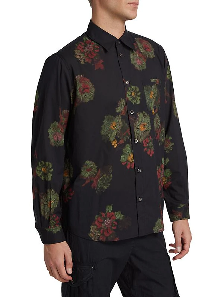 Cloak Floral Cotton Button-Front Shirt