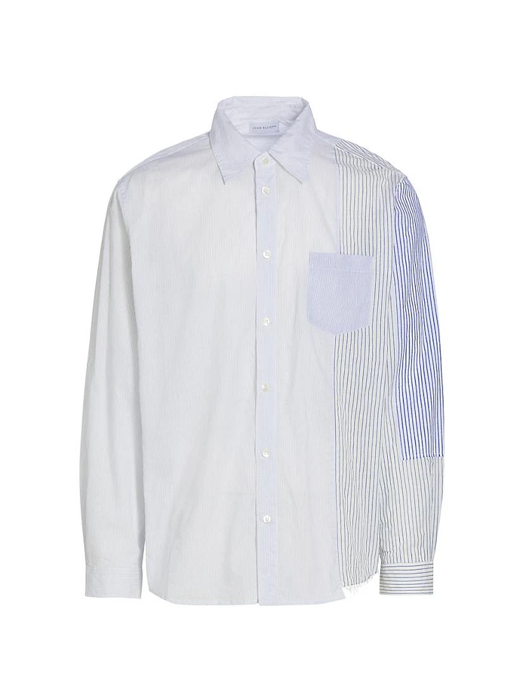 Pinstripe Cotton Long-Sleeve Shirt