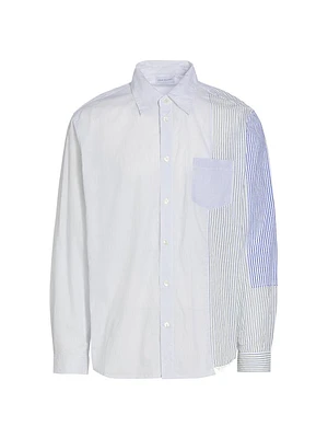 Pinstripe Cotton Long-Sleeve Shirt