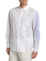 Pinstripe Cotton Long-Sleeve Shirt