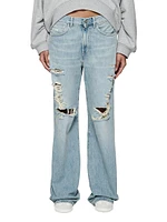 Destroyed High-Rise Wide-Leg Jeans