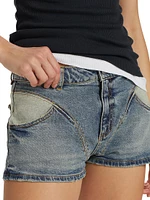 Denim Low-Rise Shorts