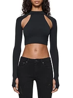 Cut-Out Jersey Crop Top