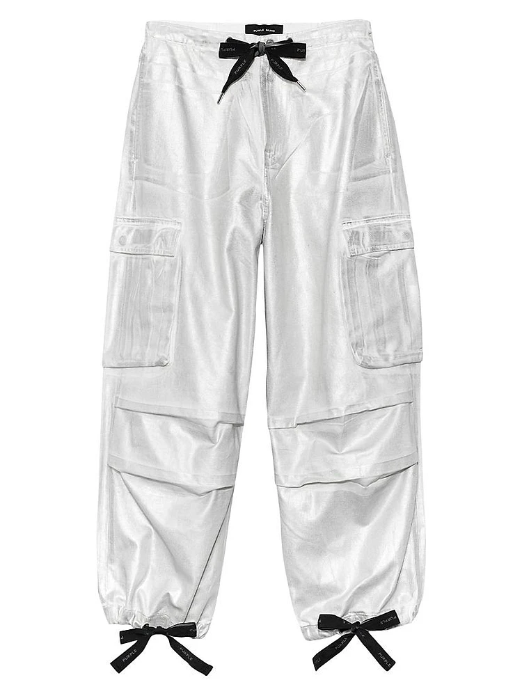 Metallic Foil Parachute Pants