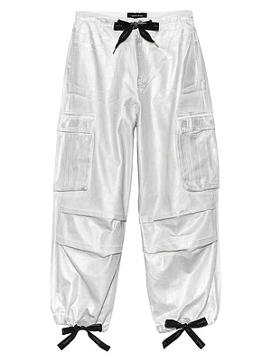 Metallic Foil Parachute Pants