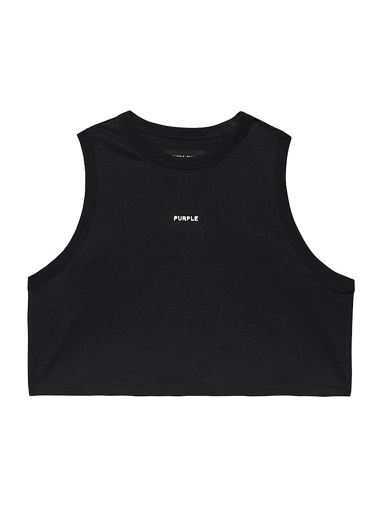 Rib-Knit Logo Crop Tank