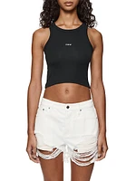 Rib-Knit Logo Crop Tank