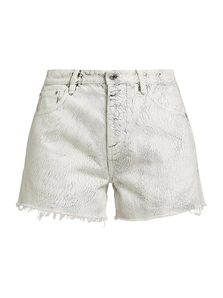 Crackle High-Rise Denim Shorts