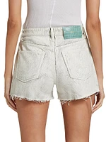 Crackle High-Rise Denim Shorts