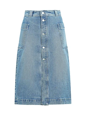 The Phoebe Denim Midi-Skirt