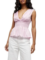 Evra Cotton-Blend Ruched Top