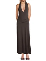 Blanche Jersey Halter Maxi Dress