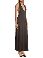 Blanche Jersey Halter Maxi Dress