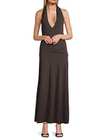 Blanche Jersey Halter Maxi Dress