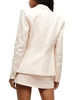 Cutaway Linen-Blend Dickey Jacket