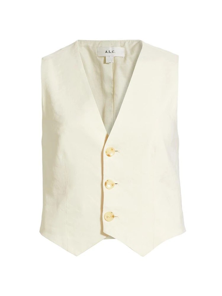 Maxwell Linen-Blend Vest