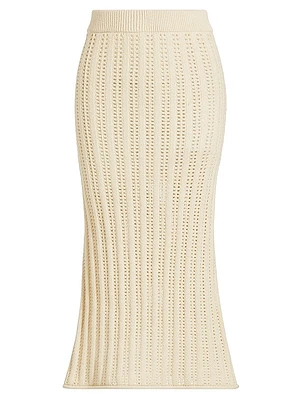 Aurora Cotton-Blend Midi-Skirt