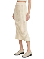 Aurora Cotton-Blend Midi-Skirt