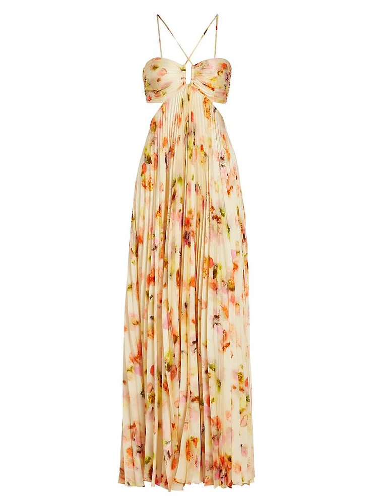 Moira Pleated Floral Maxi Dress