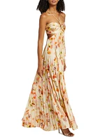 Moira Pleated Floral Maxi Dress