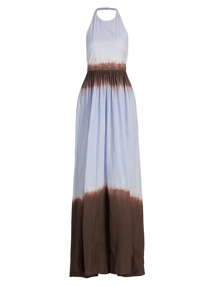 Blair Dip-Dyed Cotton Halter Maxi Dress