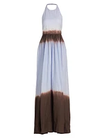 Blair Dip-Dyed Cotton Halter Maxi Dress