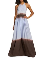 Blair Dip-Dyed Cotton Halter Maxi Dress