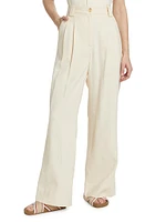 Tommy II Linen-Blend Pleated Pants