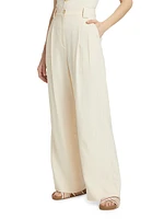 Tommy II Linen-Blend Pleated Pants