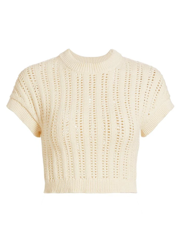 Amalie Crochet Cotton Crop Top