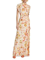 Poppy Shirred Stretch Silk Gown