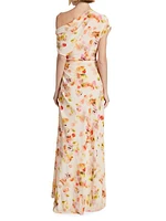 Poppy Shirred Stretch Silk Gown