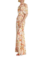 Poppy Shirred Stretch Silk Gown