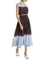 Gina Dip-Dyed Cotton Midi-Skirt