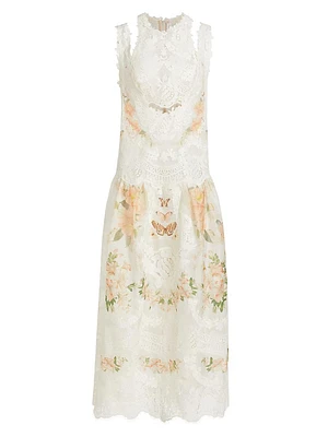 Natura Lace Patch Tank Maxi-Dress