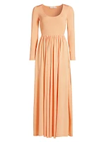 Natura Metallic Scoopneck Maxi Dress